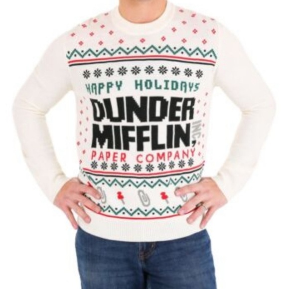 The Office Dunder Mifflin Ugly Christmas Sweater Large NWOT - Picture 1 of 3
